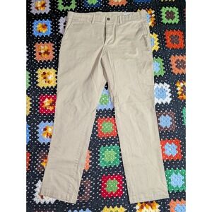 GAP Pants Men 34x30 Khaki Cotton Slim Flat Front Chino Business Casual Stretch